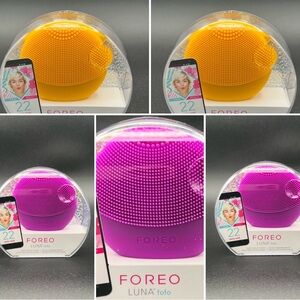 5 x FOREO LUNA fofo Silicone Facial Cleansing Brush - Purple and Yellow mix